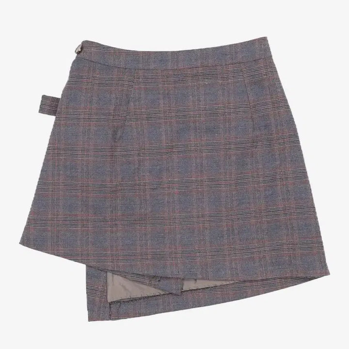 [BUNJANG] Sculptor Check Ribbon Skirt - Charcoal / 스컬프터 체크 리본 스커트 차콜