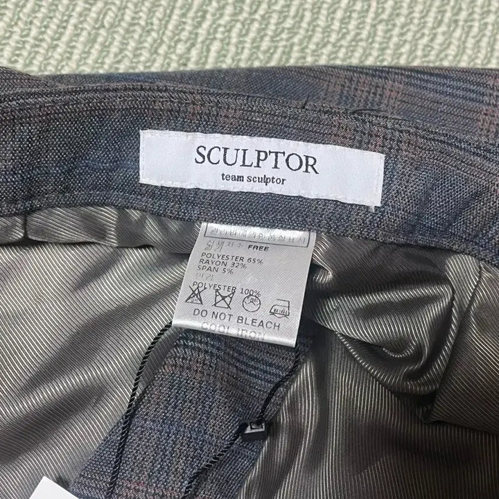 [BUNJANG] Sculptor Check Ribbon Skirt - Charcoal / 스컬프터 체크 리본 스커트 차콜