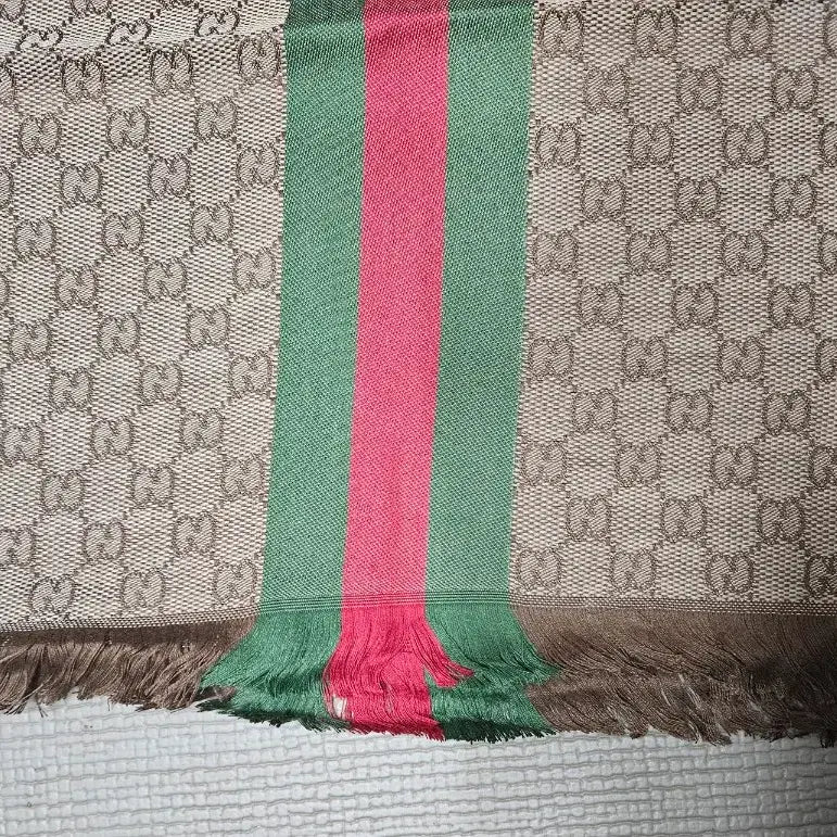 [BUNJANG] Gucci GG Logo Striped Scarf / 구찌 GG 로고 스트라이프 스카프