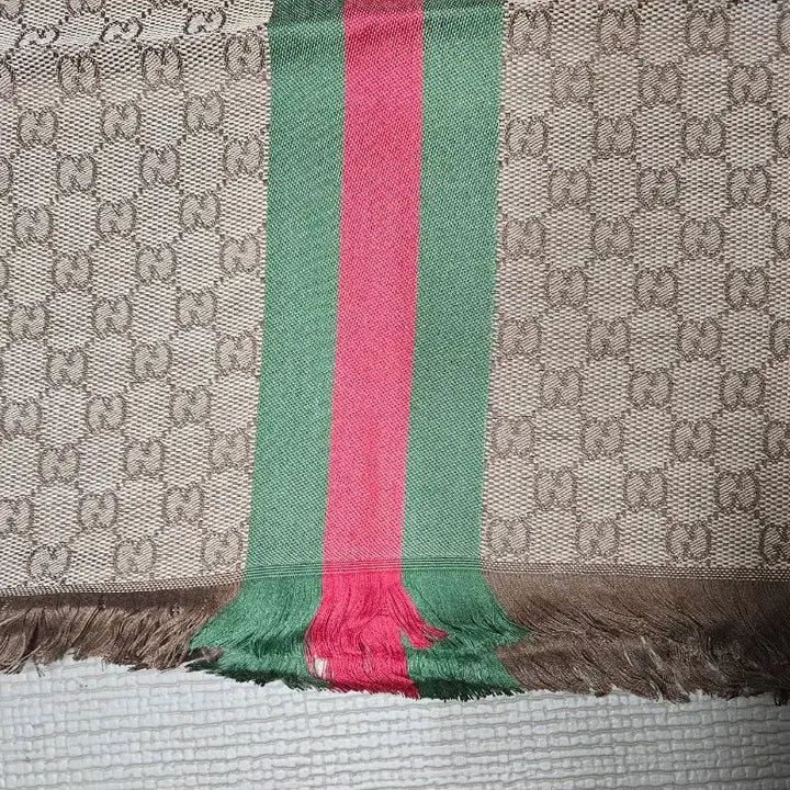 [BUNJANG] Gucci GG Logo Striped Scarf / 구찌 GG 로고 스트라이프 스카프