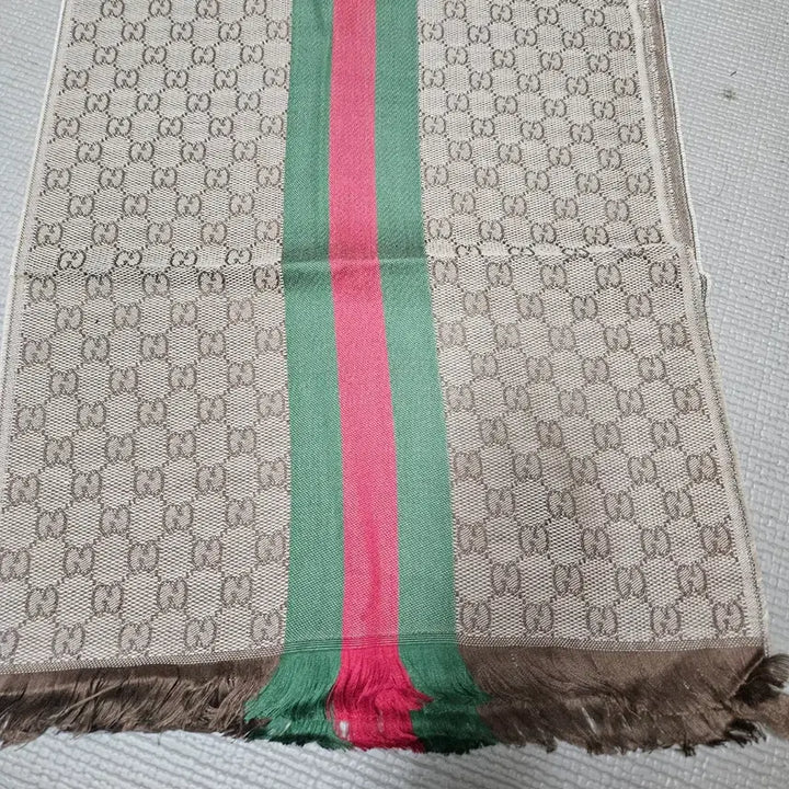 [BUNJANG] Gucci GG Logo Striped Scarf / 구찌 GG 로고 스트라이프 스카프
