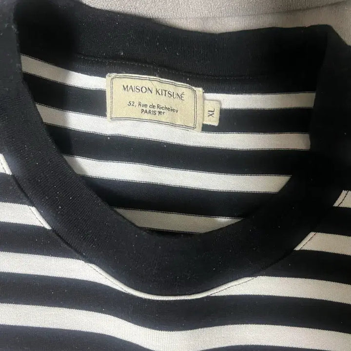 [BUNJANG] Maison Kitsune Striped Long Sleeve T-shirt (XL) / 메종키츠네 스트라이프 긴팔 티셔츠xl