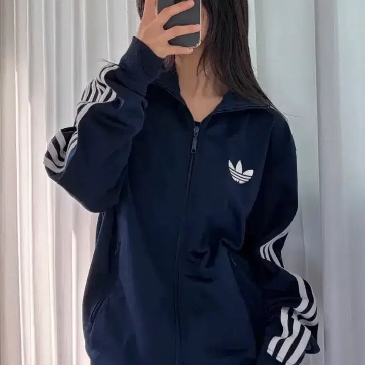 [BUNJANG] Adidas Firebird Navy Track Top Jacket / 아디다스 구 파이어버드 네이비 남색 져지 저지 트랙탑 M 95 베켄바우어