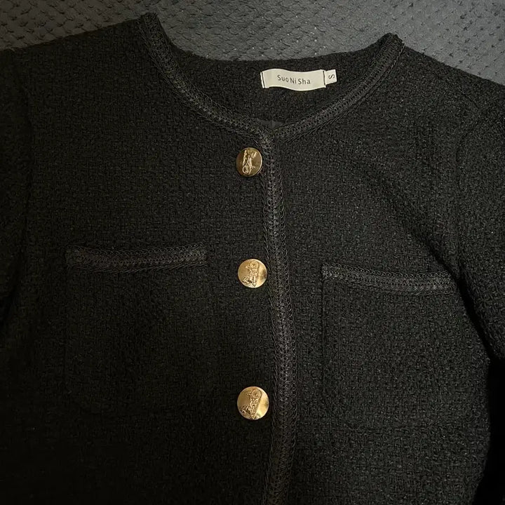 [BUNJANG] Gold Button Short Tweed Jacket / 금장 숏 트위드 자켓