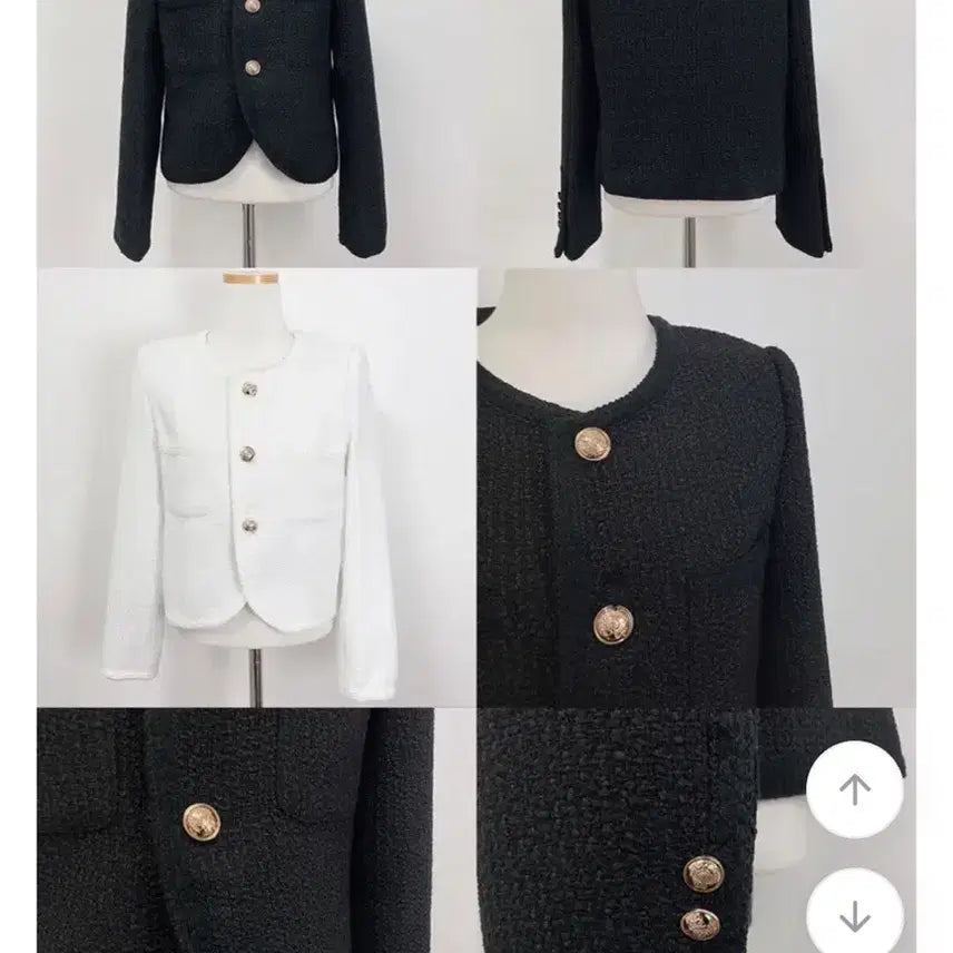[BUNJANG] Gold Button Short Tweed Jacket / 금장 숏 트위드 자켓