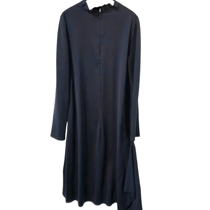 [BUNJANG] Hanseom Mine Black Long Dress / 한섬 마인 블랙 롱 원피스 언발란스 디자인