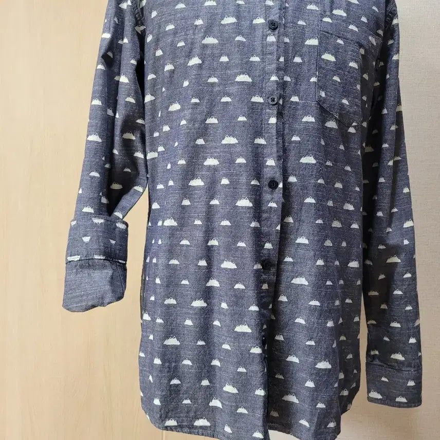 [BUNJANG] WESC Chambray Shirt - Pattern Print / WESC 남자 패턴프린트 샴브레이 셔츠 M 네이비