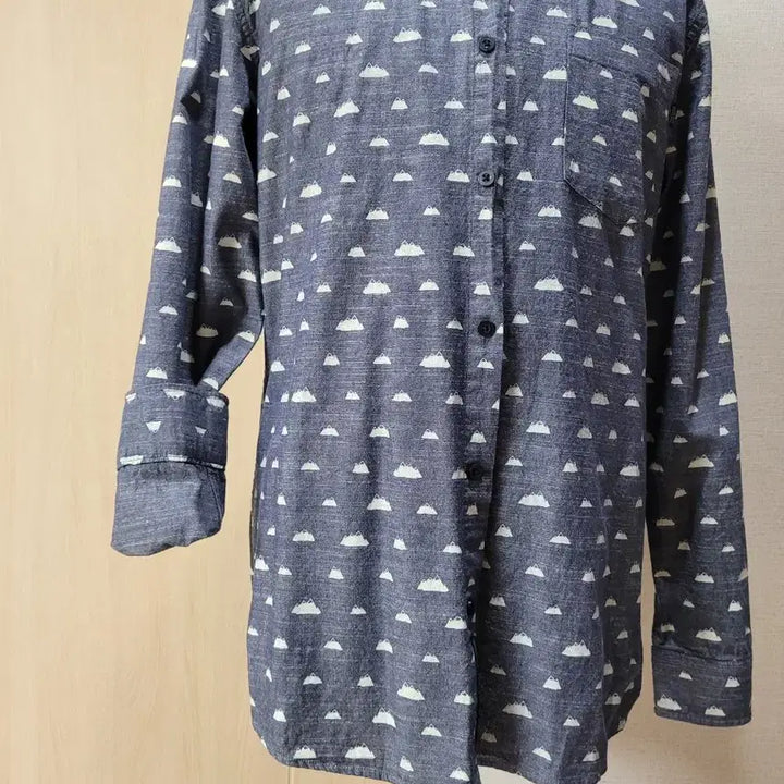 [BUNJANG] WESC Chambray Shirt - Pattern Print / WESC 남자 패턴프린트 샴브레이 셔츠 M 네이비