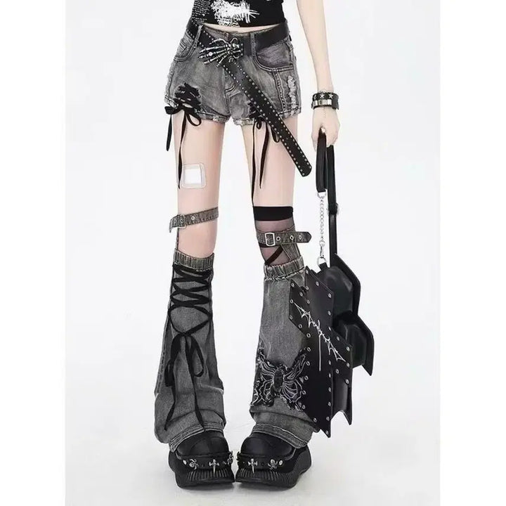[BUNJANG] Gothic Punk Strap Leg Warmers / 고딕 펑크 스트랩 레그워머