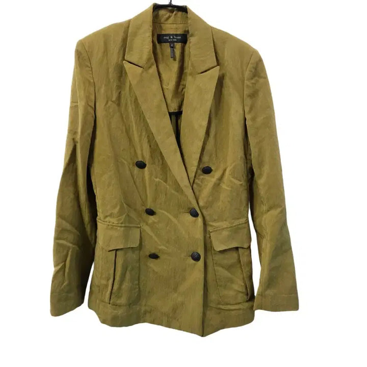 [BUNJANG] Rag &amp; Bone Linen Double Button Jacket - Khaki / 랙앤본 더블 버튼 린넨 자켓 카키
