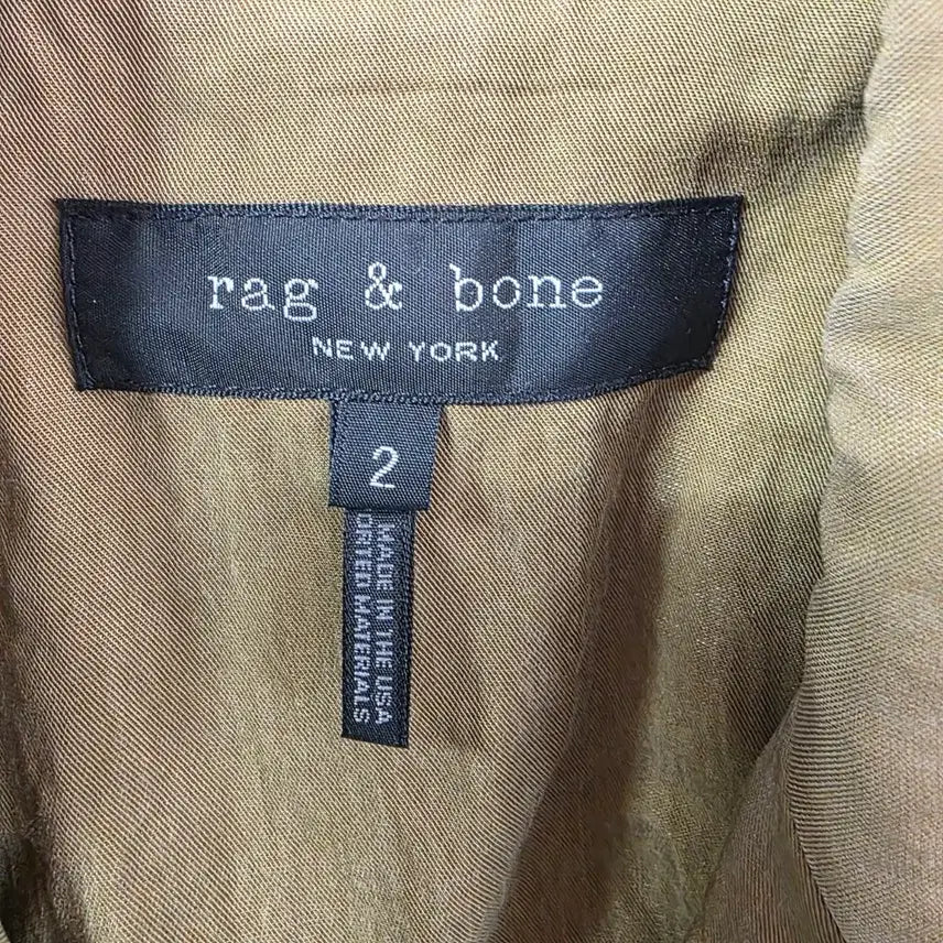 [BUNJANG] Rag &amp; Bone Linen Double Button Jacket - Khaki / 랙앤본 더블 버튼 린넨 자켓 카키