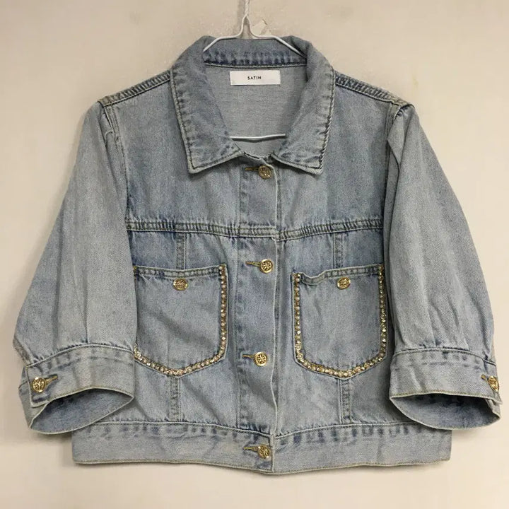 [BUNJANG] SATIN Denim Puff Jacket (Size 66) / SATIN 샤틴 데님 퍼프 자켓 66
