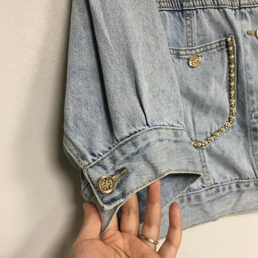[BUNJANG] SATIN Denim Puff Jacket (Size 66) / SATIN 샤틴 데님 퍼프 자켓 66