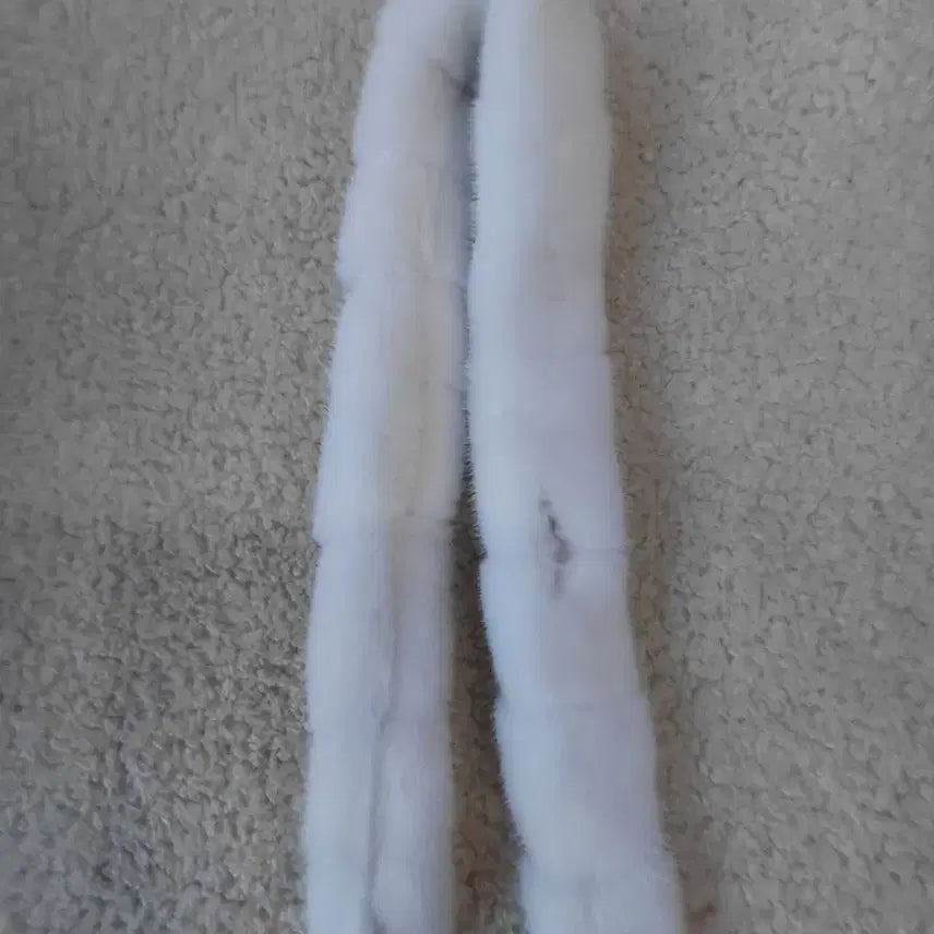 [BUNJANG] Natural Mink White Insert Scarf / 특가 역시즌 천연 밍크 화이트 끼움목도리