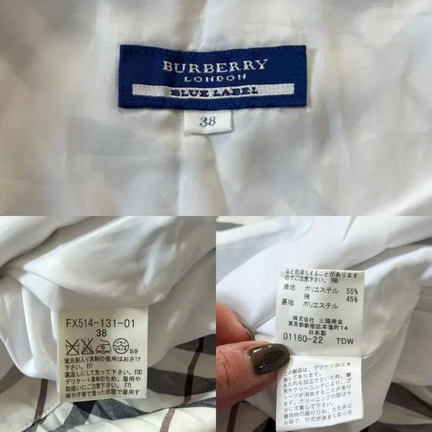 [BUNJANG] Burberry Blue Label White Nova Check Pleated Skirt / Burberry 버버리 블루라벨 화이트 노바체크 플리츠 스커트