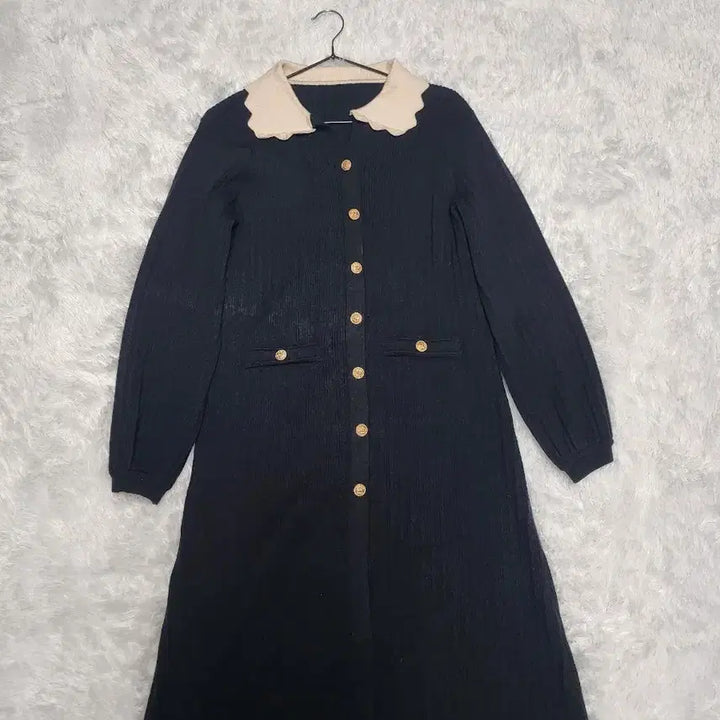 [BUNJANG] Unbranded Black Long Button-Down Dress / 카라넥 버튼 블랙 롱 원피스 FREE