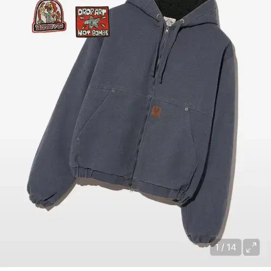 [BUNJANG] Team Comics Hood Work Jacket Navy Vintage L / 팀코믹스 후드 워크 자켓 네이비 빈티지L