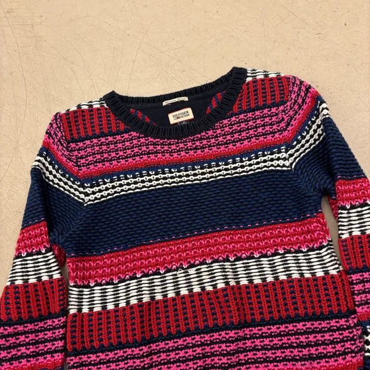[BUNJANG] Tommy Hilfiger Color Block Pattern Knit Sweater / 타미힐피거 배색 패턴 니트