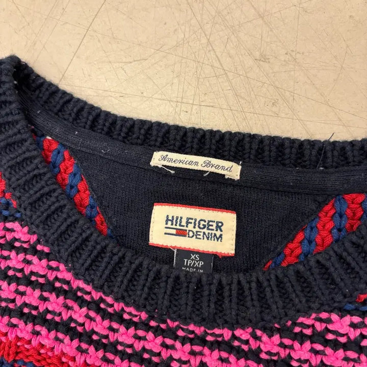 [BUNJANG] Tommy Hilfiger Color Block Pattern Knit Sweater / 타미힐피거 배색 패턴 니트
