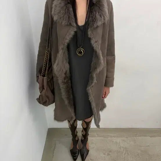 [BUNJANG] Ayadz Vintage Gray Real Fur Mustang / ayadz vintage 그레이 리얼퍼 무스탕