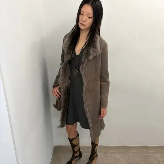 [BUNJANG] Ayadz Vintage Gray Real Fur Mustang / ayadz vintage 그레이 리얼퍼 무스탕