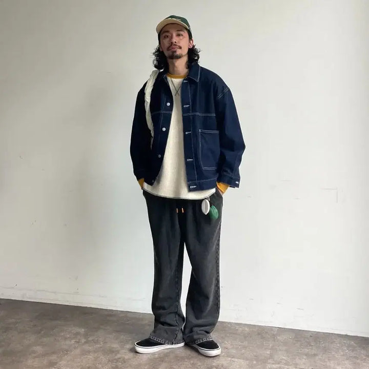 [BUNJANG] CPCM Denim Coverall Work Jacket Navy L / CPCM 재팬 데님 커버올 워크자켓 데님자켓 네이비 L