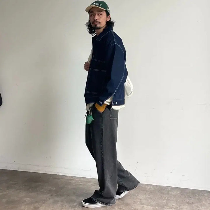 [BUNJANG] CPCM Denim Coverall Work Jacket Navy L / CPCM 재팬 데님 커버올 워크자켓 데님자켓 네이비 L