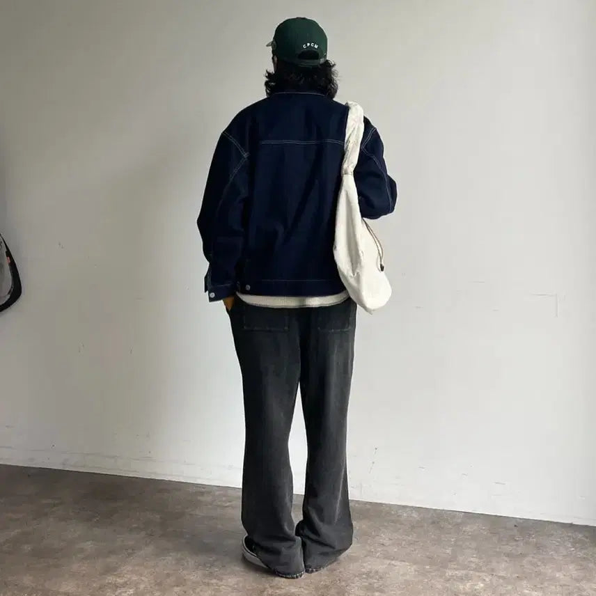 [BUNJANG] CPCM Denim Coverall Work Jacket Navy L / CPCM 재팬 데님 커버올 워크자켓 데님자켓 네이비 L