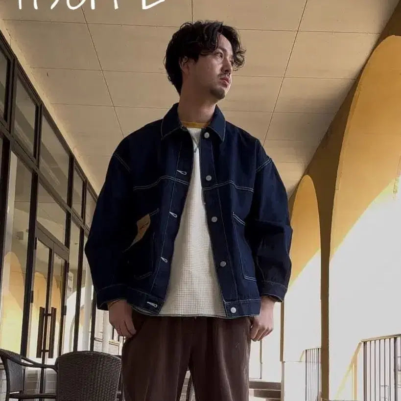 [BUNJANG] CPCM Denim Coverall Work Jacket Navy L / CPCM 재팬 데님 커버올 워크자켓 데님자켓 네이비 L