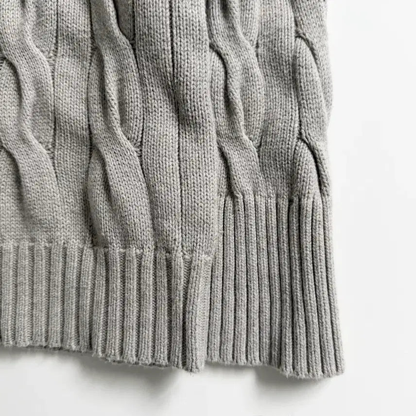[BUNJANG] Polo Ralph Lauren Cable Knit Cotton Sweater / Polo 폴로 랄프로렌 신형 우먼라인 그레이컬러 케이블 코튼 니트