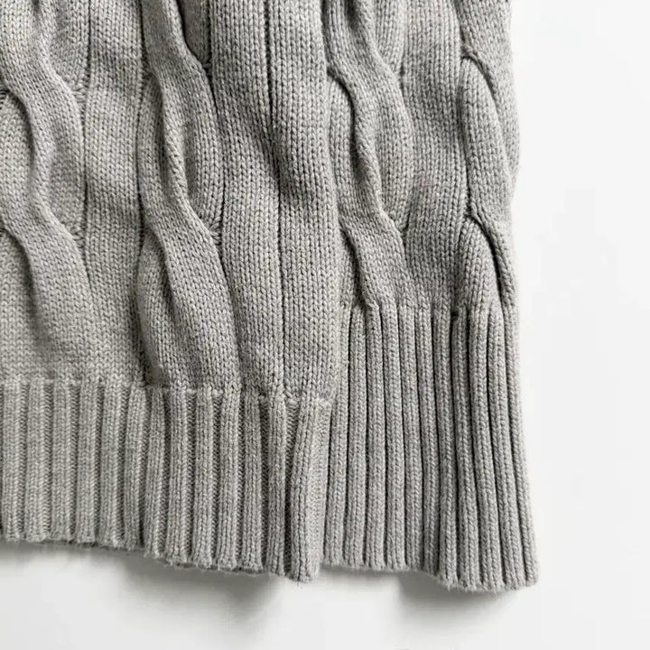[BUNJANG] Polo Ralph Lauren Cable Knit Cotton Sweater / Polo 폴로 랄프로렌 신형 우먼라인 그레이컬러 케이블 코튼 니트