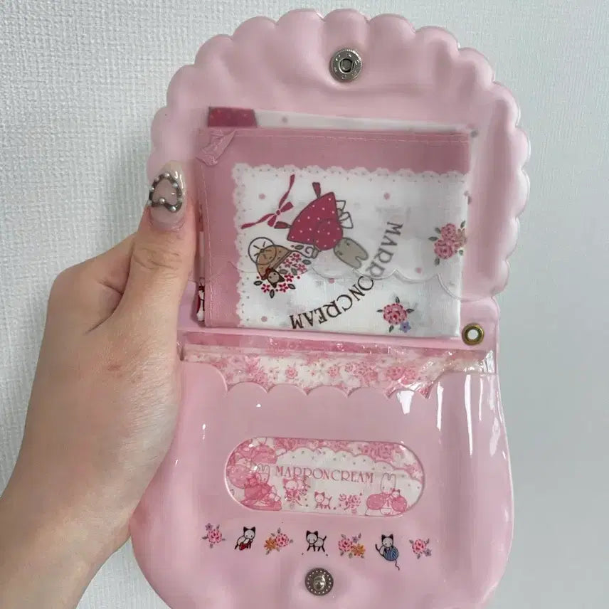 [BUNJANG] Sanrio Marron Cream Floral Pattern Pouch Wallet / 산리오 마론크림 고전 꽃무늬 파우치 지갑