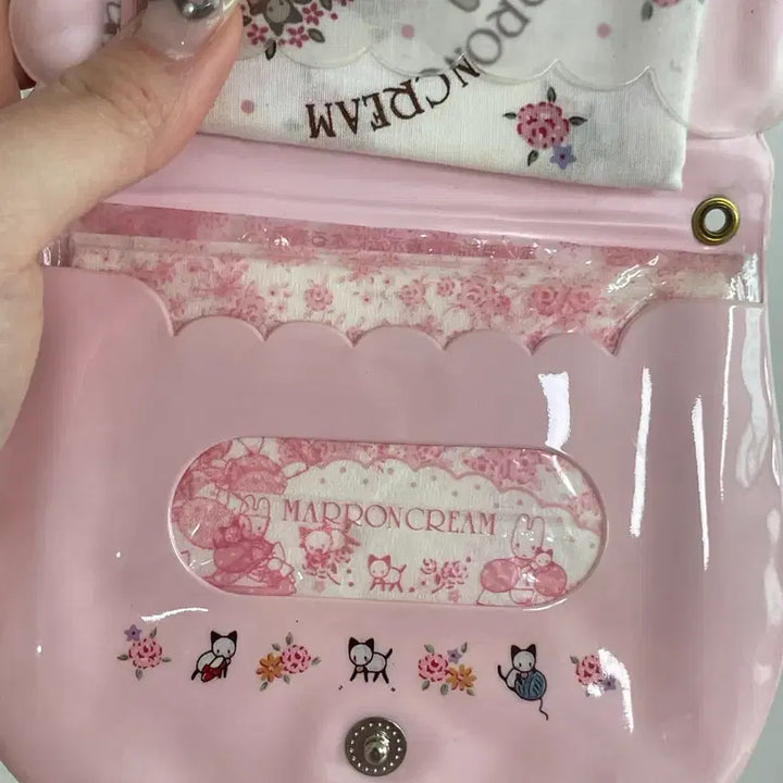 [BUNJANG] Sanrio Marron Cream Floral Pattern Pouch Wallet / 산리오 마론크림 고전 꽃무늬 파우치 지갑