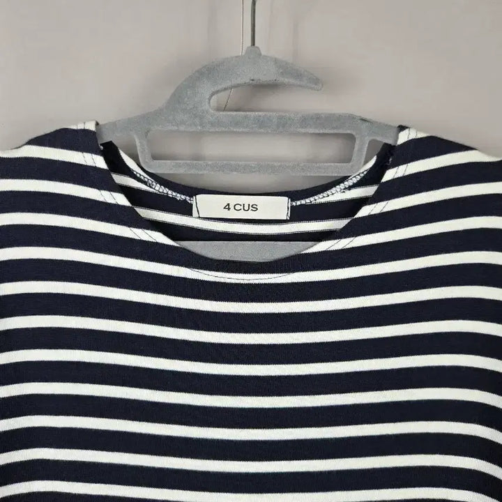 [BUNJANG] 4CUS F Stripe Color Block Long Dress / [무료배송]4CUS 포커스 F 스트라이프 배색 반팔 롱 원피스