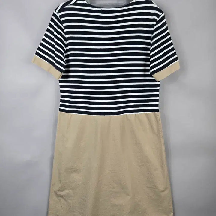 [BUNJANG] 4CUS F Stripe Color Block Long Dress / [무료배송]4CUS 포커스 F 스트라이프 배색 반팔 롱 원피스