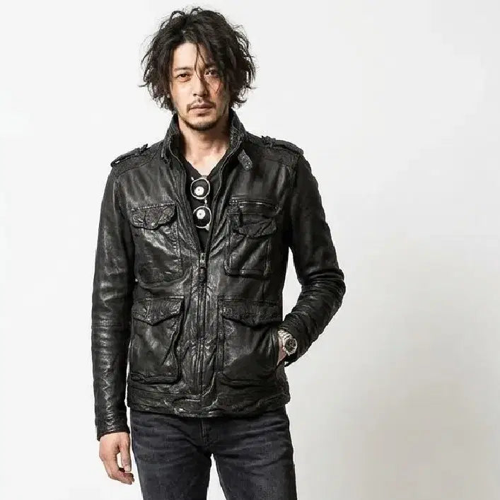 [BUNJANG] Add-Hoc M65 Leather Jacket / 100-105멀티포켓 M65 양가죽자켓 /와317-원/애드혹/