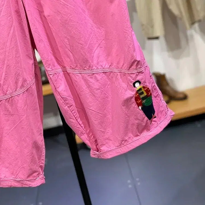 [BUNJANG] Embroidered Wide Banding Pants / 자수 와이드 밴딩 팬츠