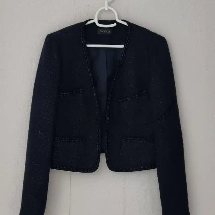 [BUNJANG] Valencia Tweed Collarless Jacket 55 / 발렌시아 트위드 노카라 자켓 55