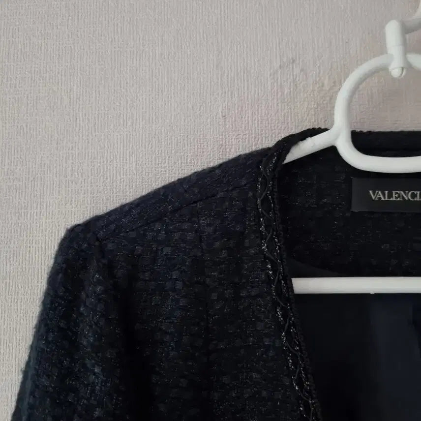 [BUNJANG] Valencia Tweed Collarless Jacket 55 / 발렌시아 트위드 노카라 자켓 55
