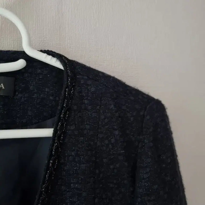 [BUNJANG] Valencia Tweed Collarless Jacket 55 / 발렌시아 트위드 노카라 자켓 55
