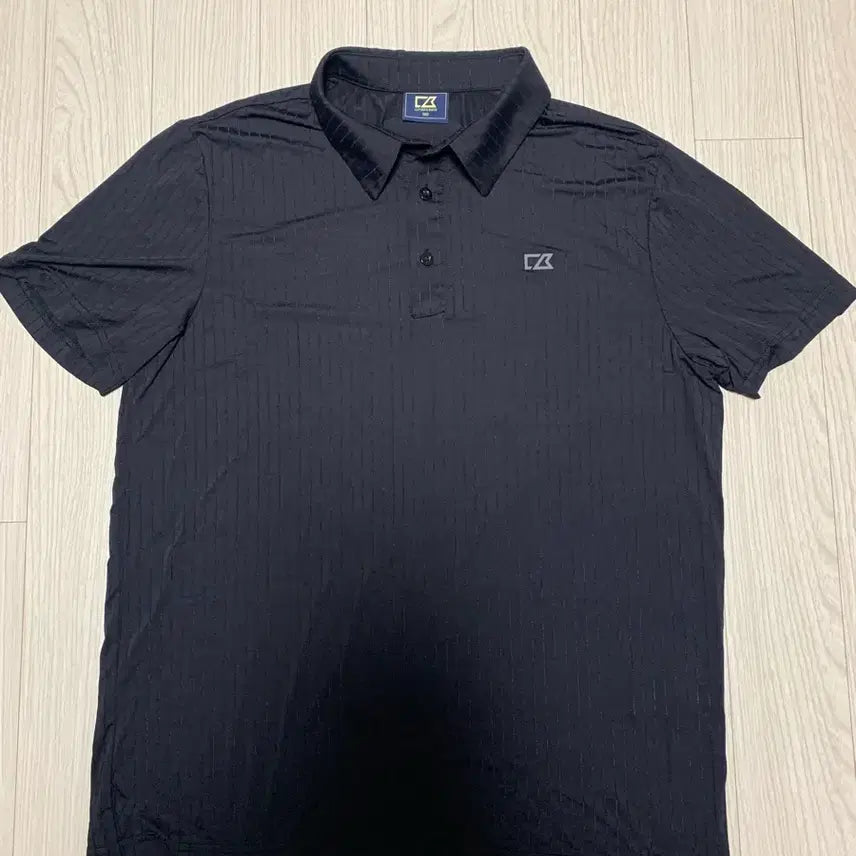 [BUNJANG] Cutter &amp; Buck Black Striped Polo Shirt / 커터앤버크 블랙 반팔 카라티