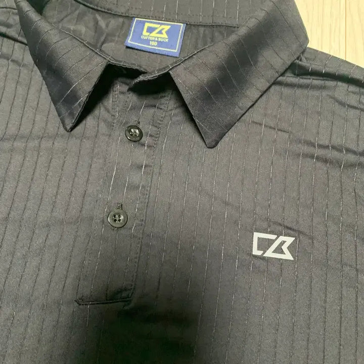[BUNJANG] Cutter &amp; Buck Black Striped Polo Shirt / 커터앤버크 블랙 반팔 카라티