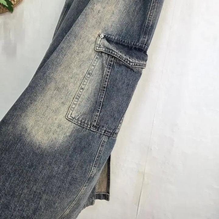 [BUNJANG] Denim Cargo Long Skirt S / 데님 카고 롱 스커트 S