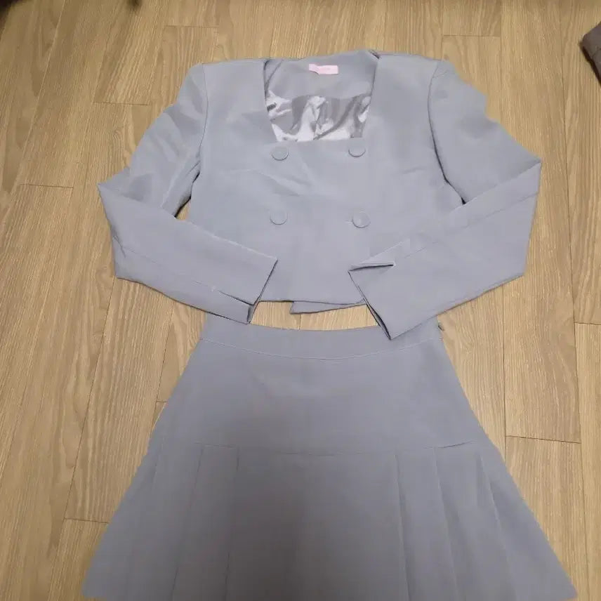 [BUNJANG] Like Muse Pleated Skirt Set / 라이크뮤즈 셋업 자켓플리츠스커트세트