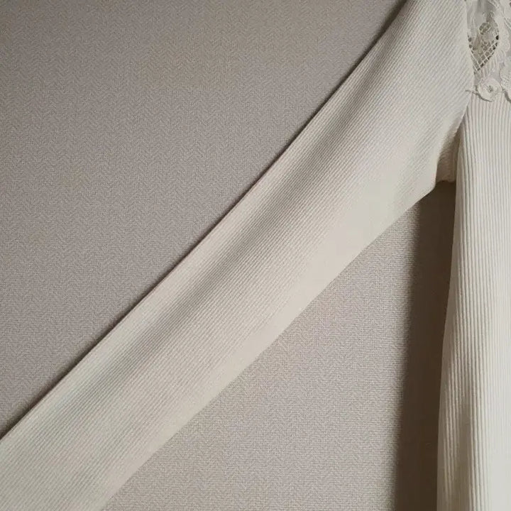 [BUNJANG] Sandro Lace Block Ribbed Top (Size 1) / 산드로 SANDRO 레이스 블록 골지 탑 1 사이즈  정품