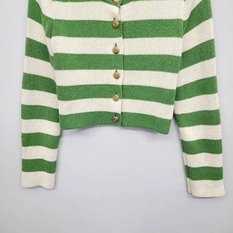 [BUNJANG] ZARA Striped Gold Button Crop Cardigan / ZARA 자라 스트라이프 골드 버튼 크롭 가디건 (M사이즈)