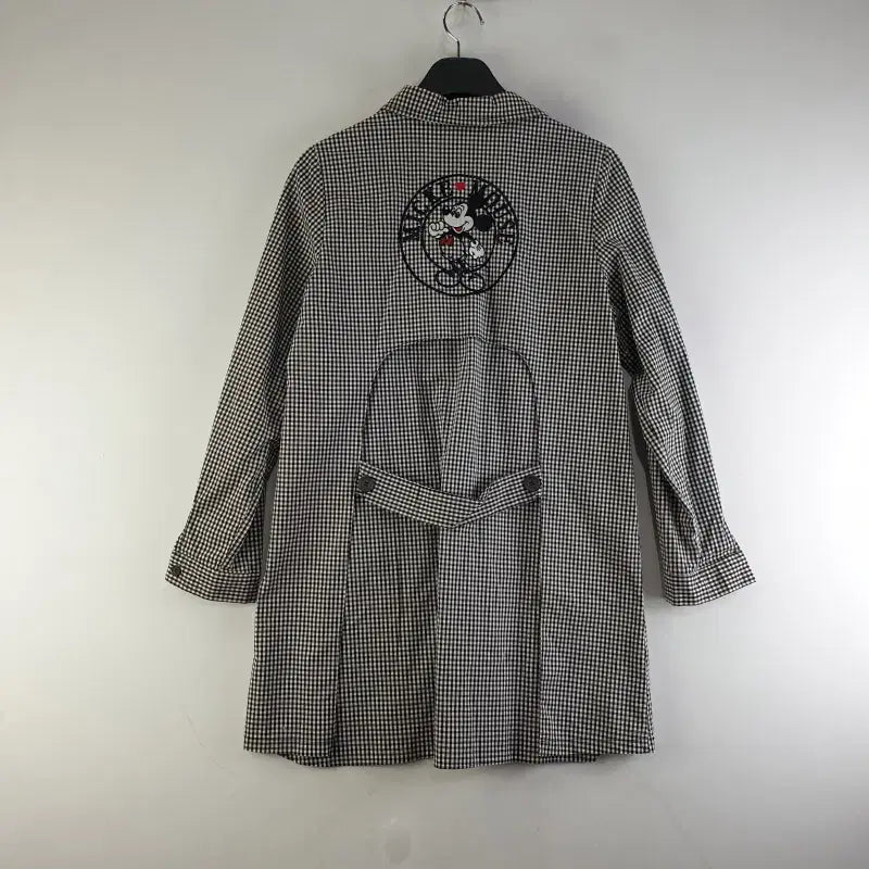 [BUNJANG] Mickey Black Gingham Check Long Shirt Jacket / 여성L 블랙 깅엄 체크 미키 롱셔츠 자켓 M2665