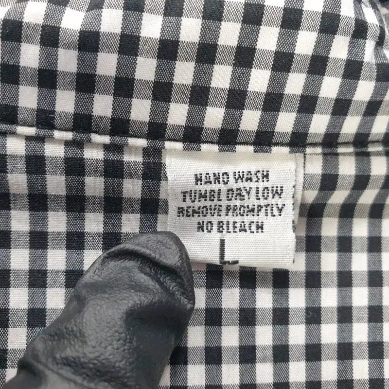 [BUNJANG] Mickey Black Gingham Check Long Shirt Jacket / 여성L 블랙 깅엄 체크 미키 롱셔츠 자켓 M2665