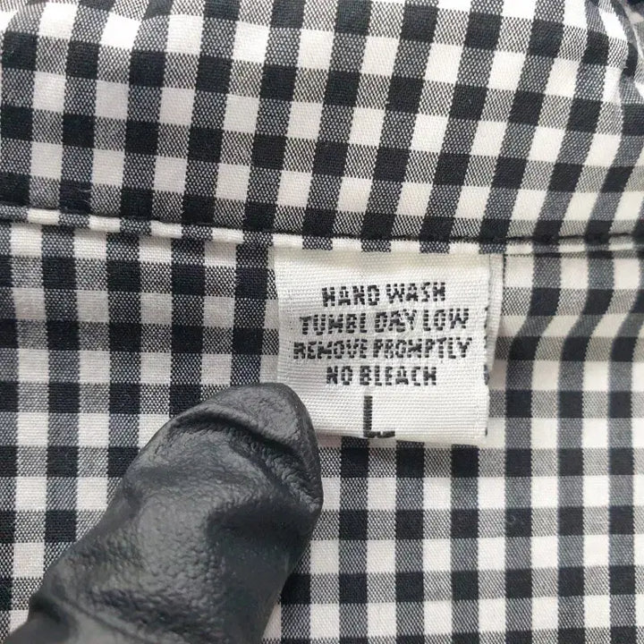 [BUNJANG] Mickey Black Gingham Check Long Shirt Jacket / 여성L 블랙 깅엄 체크 미키 롱셔츠 자켓 M2665