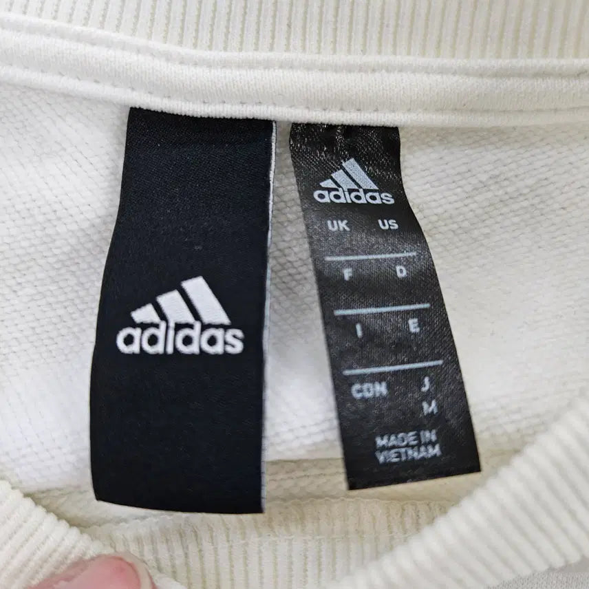 [BUNJANG] Adidas Big Logo Ivory Sweatshirt / [M] 아디다스 빅로고 아이보리 맨투맨 0115YH1